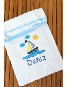 DENİZ VE GÜNEŞ FİGÜRLÜ POLAR BEBEK BATTANİYESİ